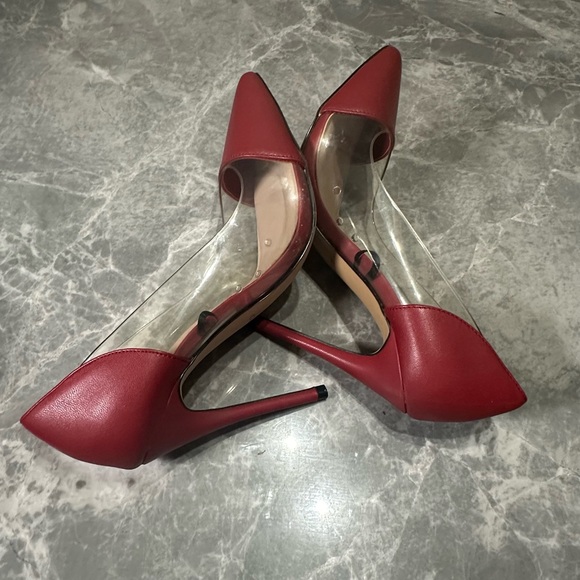 Aldo Holiday Red Clear Cinderella Style Stiletto Heels Ladies SZ 7 - Picture 5 of 6
